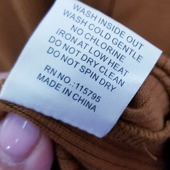 MIKAROSE Ribbed Knit Scoop Neck Sheath Dress Mocha - Size Small - Picture 7 of 7